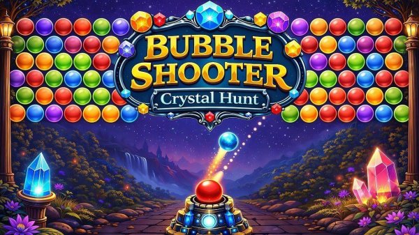 Bubble Shooter Crystal Hunt: Puzzle Game