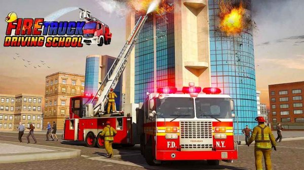 Fire Truck Driving School Simulator Game